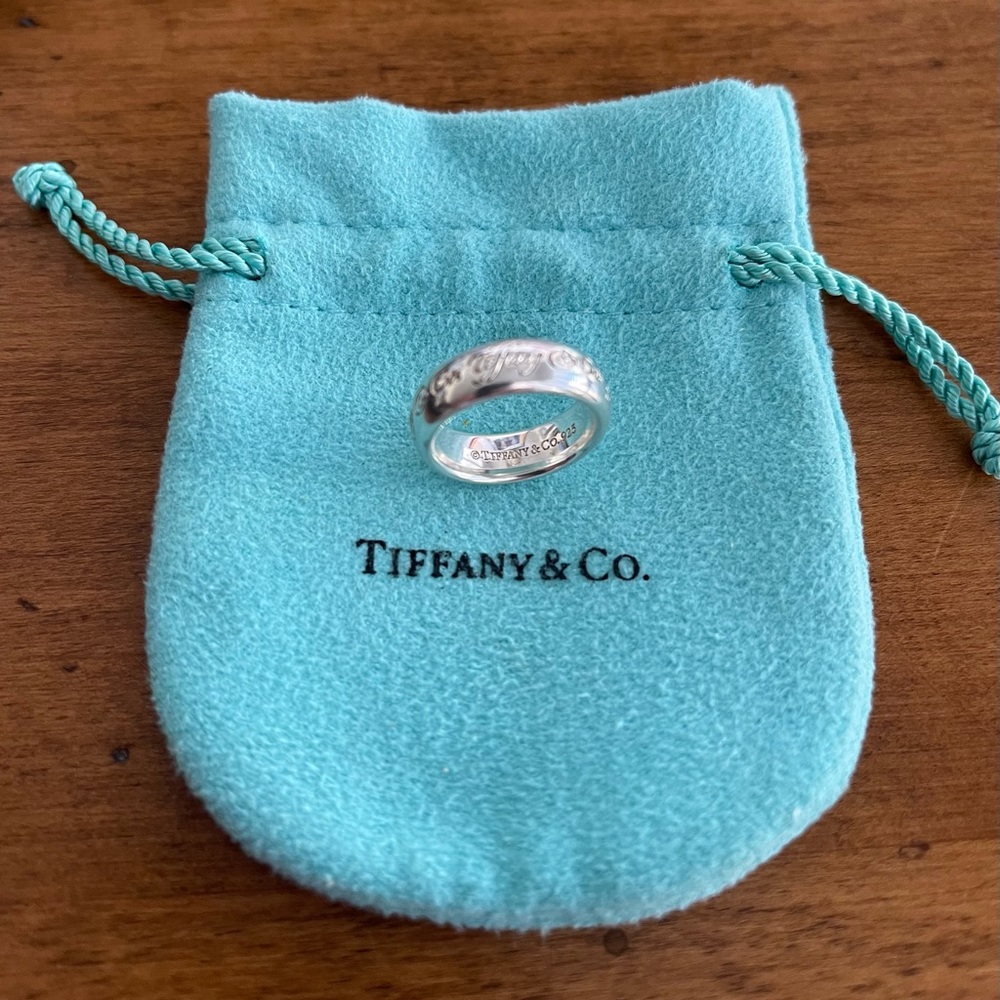 Tiffany & Co. sterling silver script ring size 5